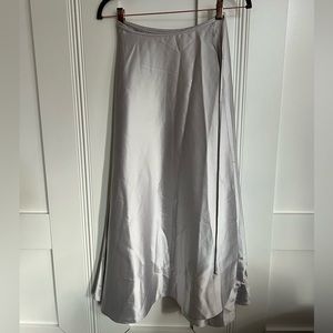 ASOS silver/light grey satin wrap skirt